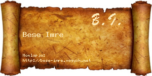 Bese Imre névjegykártya